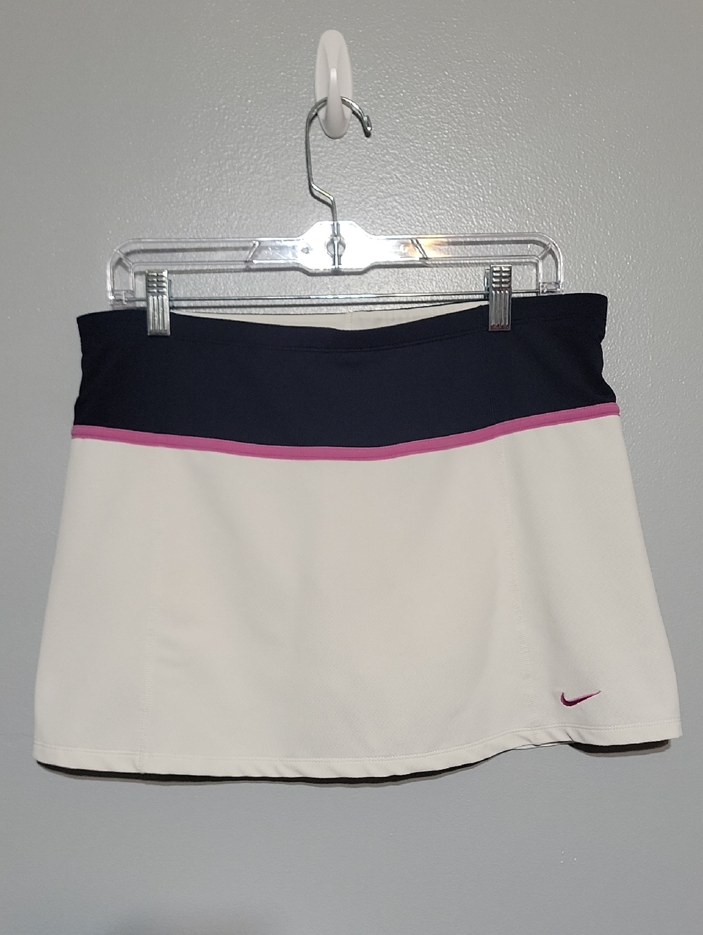 Nike Dri Fit Women's White Blue Pink Pullon Tennis Skirt Sz M Pickleball Golf